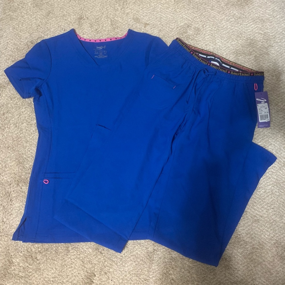 Royal Blue Heartsoul scrub set